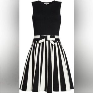 Stylish Black and White Striped Kids Dress